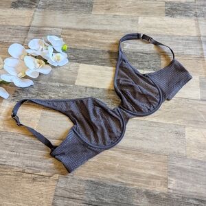 Thirdlove gray unlined modern mesh scoop bra size 32DD 32E